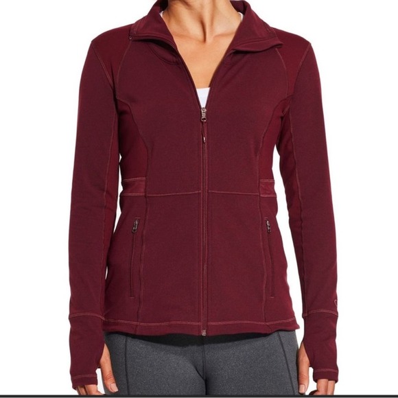CALIA by Carrie Underwood Jackets & Coats Calia Core Fitness Maroon Red Burgundy Fitted Zip